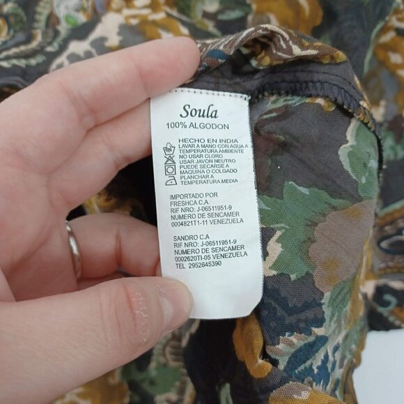 Soula Floral Paisley Embroidered Beaded Embellished Tunic Top Women's Artsy - Picture 8 of 10